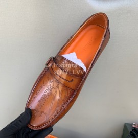 Berluti New Calf Leather Business Casual Shoes For Men Brown