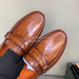 Berluti New Calf Leather Business Casual Shoes For Men Brown