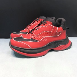 Berluti Silk Leather Casual Sneakers For Men Red