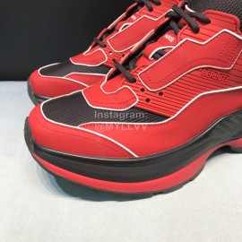 Berluti Silk Leather Casual Sneakers For Men Red