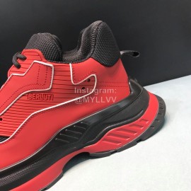 Berluti Silk Leather Casual Sneakers For Men Red