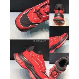 Berluti Silk Leather Casual Sneakers For Men Red