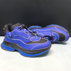 Berluti Silk Leather Casual Sneakers For Men Blue