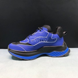 Berluti Silk Leather Casual Sneakers For Men Blue