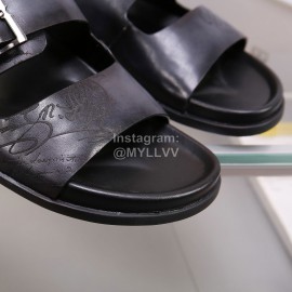 Berluti Egio Scritto Leather Slippers For Men Dark Gray