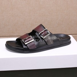 Berluti Egio Scritto Leather Slippers For Men Red