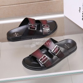 Berluti Egio Scritto Leather Slippers For Men Red