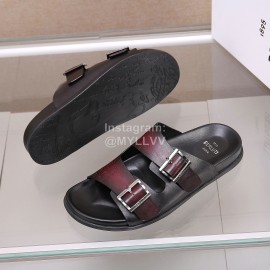 Berluti Egio Scritto Leather Slippers For Men Red