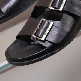 Berluti Egio Scritto Leather Slippers For Men Black