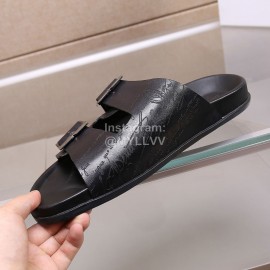 Berluti Egio Scritto Leather Slippers For Men Black