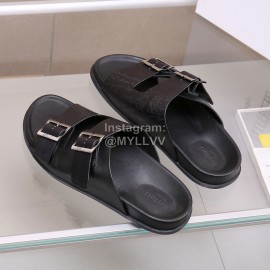Berluti Egio Scritto Leather Slippers For Men Black