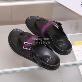 Berluti Egio Scritto Leather Flip Flops For Men Purple