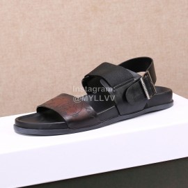 Berluti Egio Scritto Leather Sandals For Men Brown