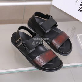 Berluti Egio Scritto Leather Sandals For Men Brown