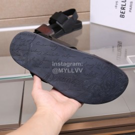 Berluti Egio Scritto Leather Sandals For Men Brown