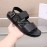 Berluti Egio Scritto Leather Sandals For Men Black