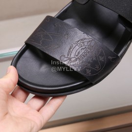 Berluti Egio Scritto Leather Sandals For Men Black