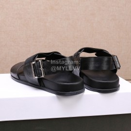 Berluti Egio Scritto Leather Sandals For Men Black