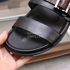 Berluti Egio Scritto Soft Leather Slippers For Men Brown