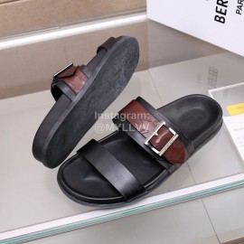 Berluti Egio Scritto Soft Leather Slippers For Men Brown