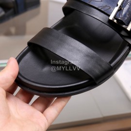 Berluti Egio Scritto Soft Leather Slippers For Men Blue