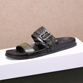 Berluti Egio Scritto Soft Leather Slippers For Men Green