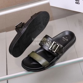 Berluti Egio Scritto Soft Leather Slippers For Men Green