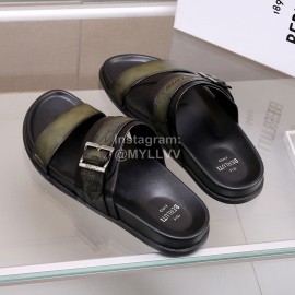 Berluti Egio Scritto Soft Leather Slippers For Men Green