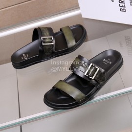Berluti Egio Scritto Soft Leather Slippers For Men Green