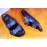 Berluti Egio Scritto Metal Buckle  Leather Slippers For Men Blue