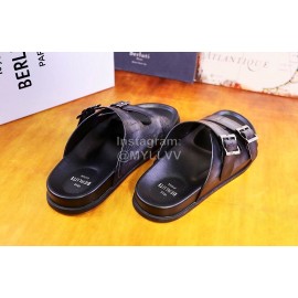 Berluti Egio Scritto Metal Buckle  Leather Slippers For Men Grayish Purple