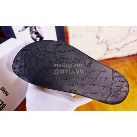 Berluti Egio Scritto Metal Buckle  Leather Slippers For Men Grayish Purple