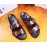 Berluti Egio Scritto Metal Buckle  Leather Slippers For Men Brown