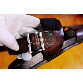 Berluti Egio Scritto Soft Leather Sandals For Men Coffee