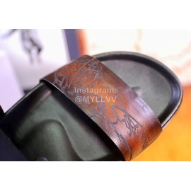 Berluti Egio Scritto Soft Leather Sandals For Men Coffee