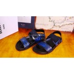 Berluti Egio Scritto Soft Leather Sandals For Men Blue
