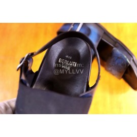 Berluti Egio Scritto Soft Leather Sandals For Men Blue