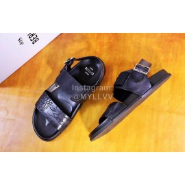 Berluti Egio Scritto Soft Leather Sandals For Men Gray