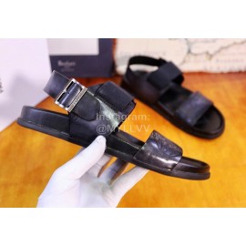 Berluti Egio Scritto Soft Leather Sandals For Men Gray