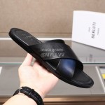 Berluti Egio Scritto Soft Leather Slippers Blue For Men 