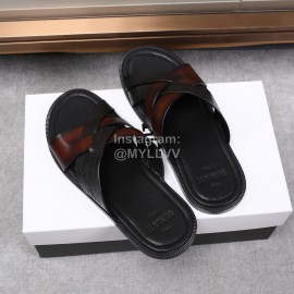 Berluti Egio Scritto Soft Leather Slippers Reddish Brown For Men 