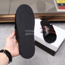 Berluti Egio Scritto Soft Leather Slippers Reddish Brown For Men 