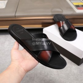 Berluti Egio Scritto Woven Cowhide Slippers Reddish Brown For Men 