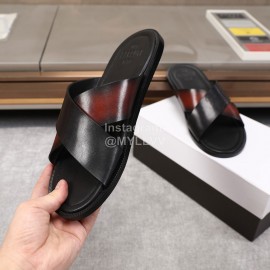 Berluti Egio Scritto Woven Cowhide Slippers Reddish Brown For Men 