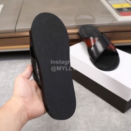 Berluti Egio Scritto Woven Cowhide Slippers Reddish Brown For Men 