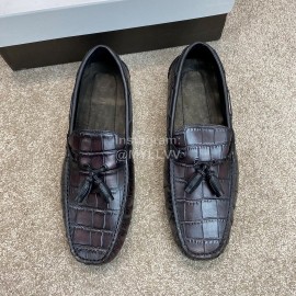 Berluti Crocodile Embossed Leather Tassel Shoes For Men
