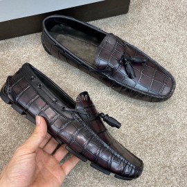 Berluti Crocodile Embossed Leather Tassel Shoes For Men