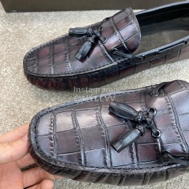 Berluti Crocodile Embossed Leather Tassel Shoes For Men