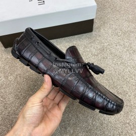 Berluti Crocodile Embossed Leather Tassel Shoes For Men