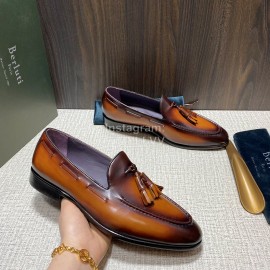 Berluti Fashion Leather Tassel Shoes For Men Brown